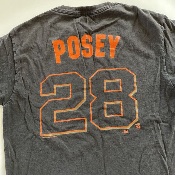 San‎ Francisco Giants POSEY T-Shirt MLB Kids Youth Boys Size Large Tee #28 - Picture 8 of 9